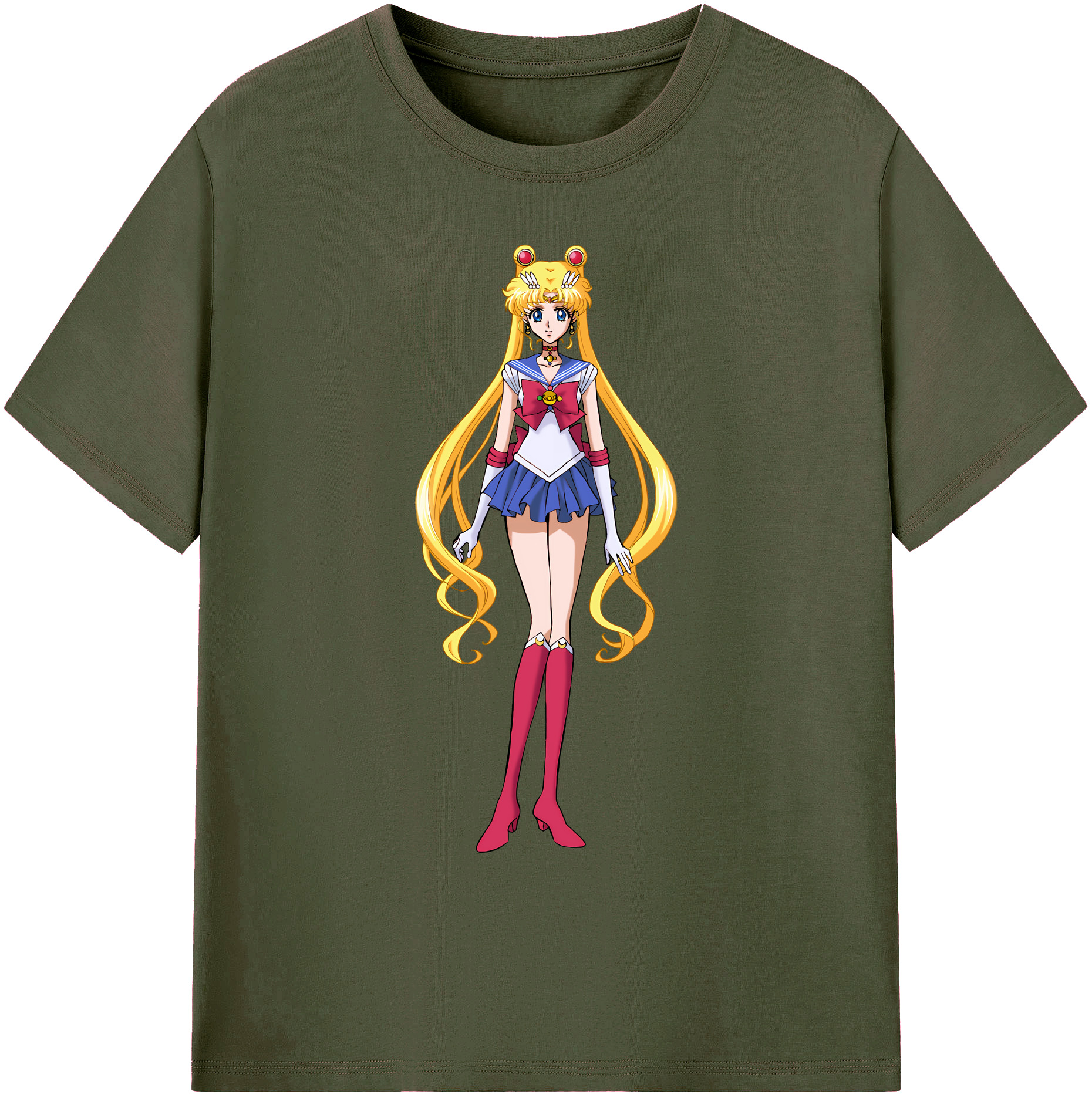 （画像用） 美少女戦士セーラームーン 月野 うさぎ つきの うさぎ Sailor Moon Tsukino Usagi 綿100％ メンズ半袖Tシャツ｜肌触りやわらか＆通気性